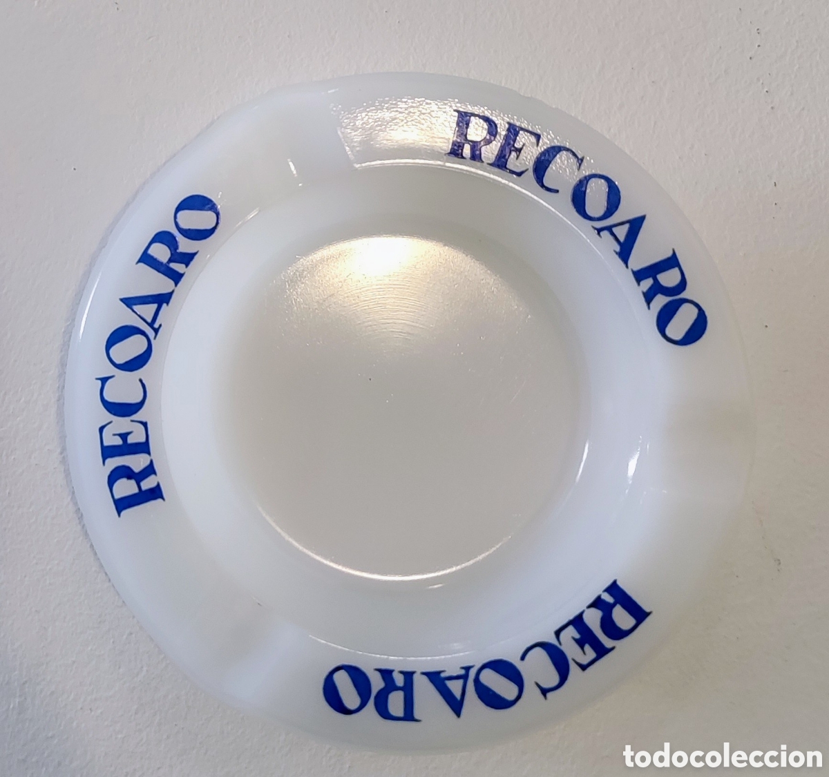 Antig&uuml;edades: Cenicero Recoaro vintage opalina publicidad a&ntilde;os 60