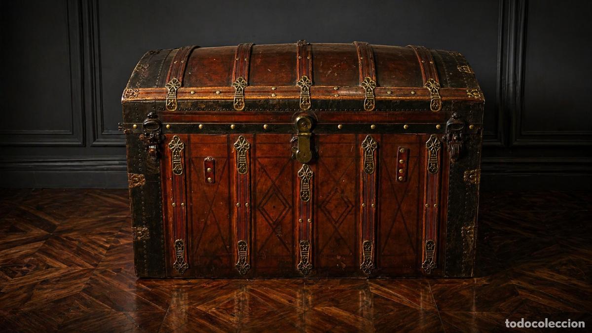 Antig&uuml;edades: Antiguo ba&uacute;l de viaje transatl&aacute;ntico &ndash; Juan B. Verdera, Buenos Aires &ndash; circa 1900