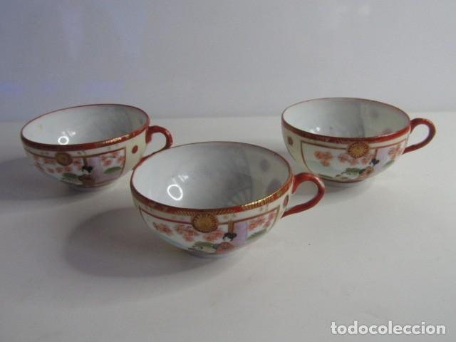 Antig&uuml;edades: LOTE DE 3 PRECIOSAS TAZAS DE TE PORCELANA JAPONESA CASCARA HUEVO CON SELLOS _ RAR