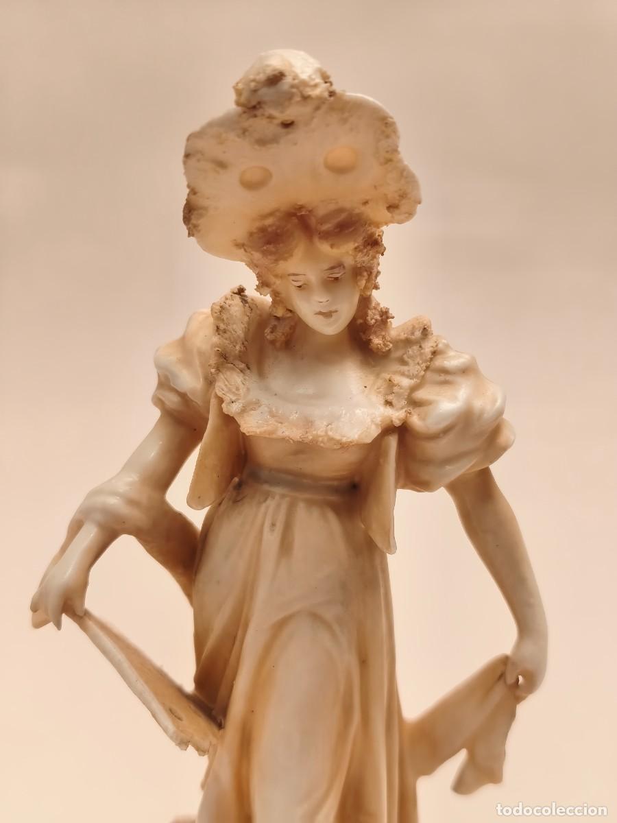 Antig&uuml;edades: FIGURA DE DAMA EN BISCUIT CIRCA 1900 - Foto 7