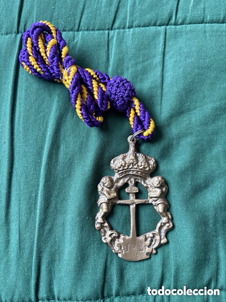 Antig&uuml;edades: Antigua medalla S.XVIII Jesucristo, hermandad (A15)