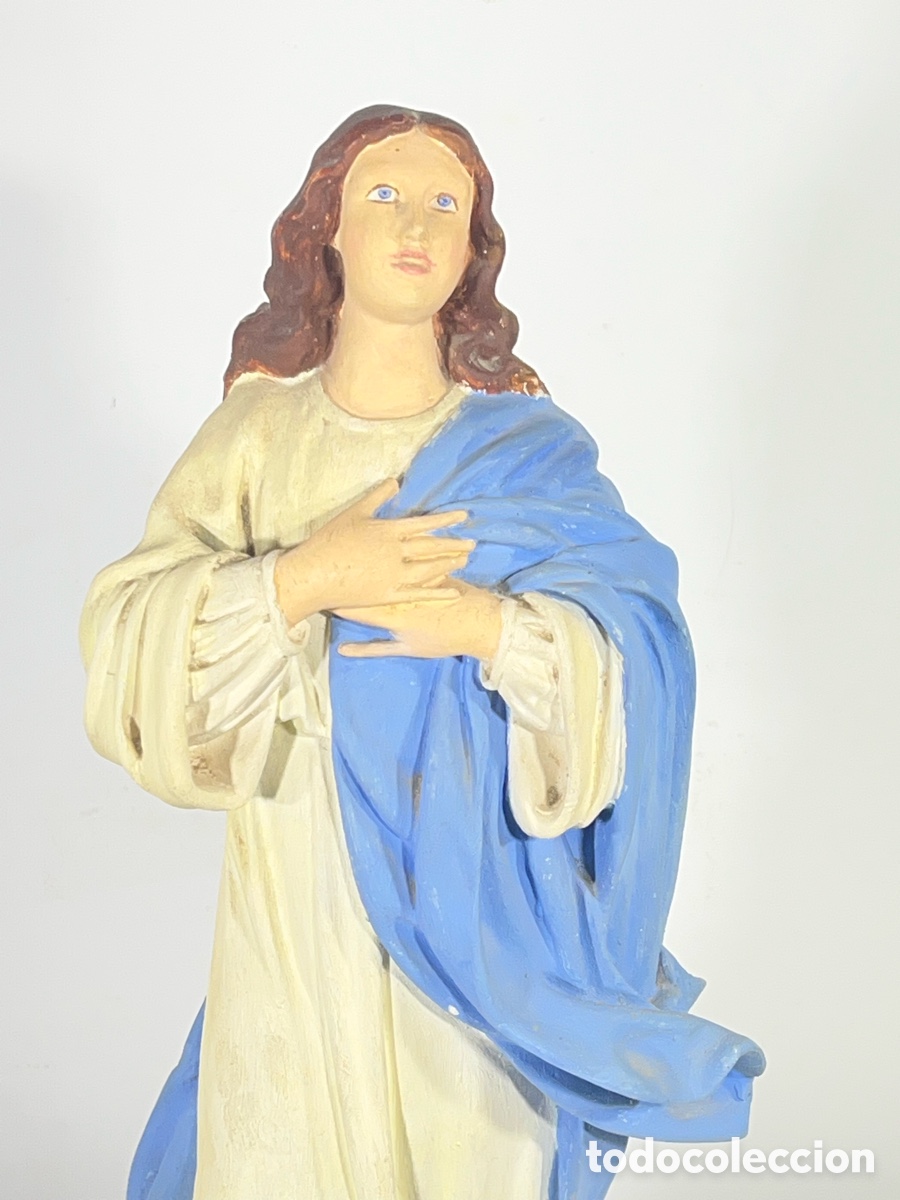 Antig&uuml;edades: Virgen Inmaculada Concepci&oacute;n policromada con querubines - Foto 3