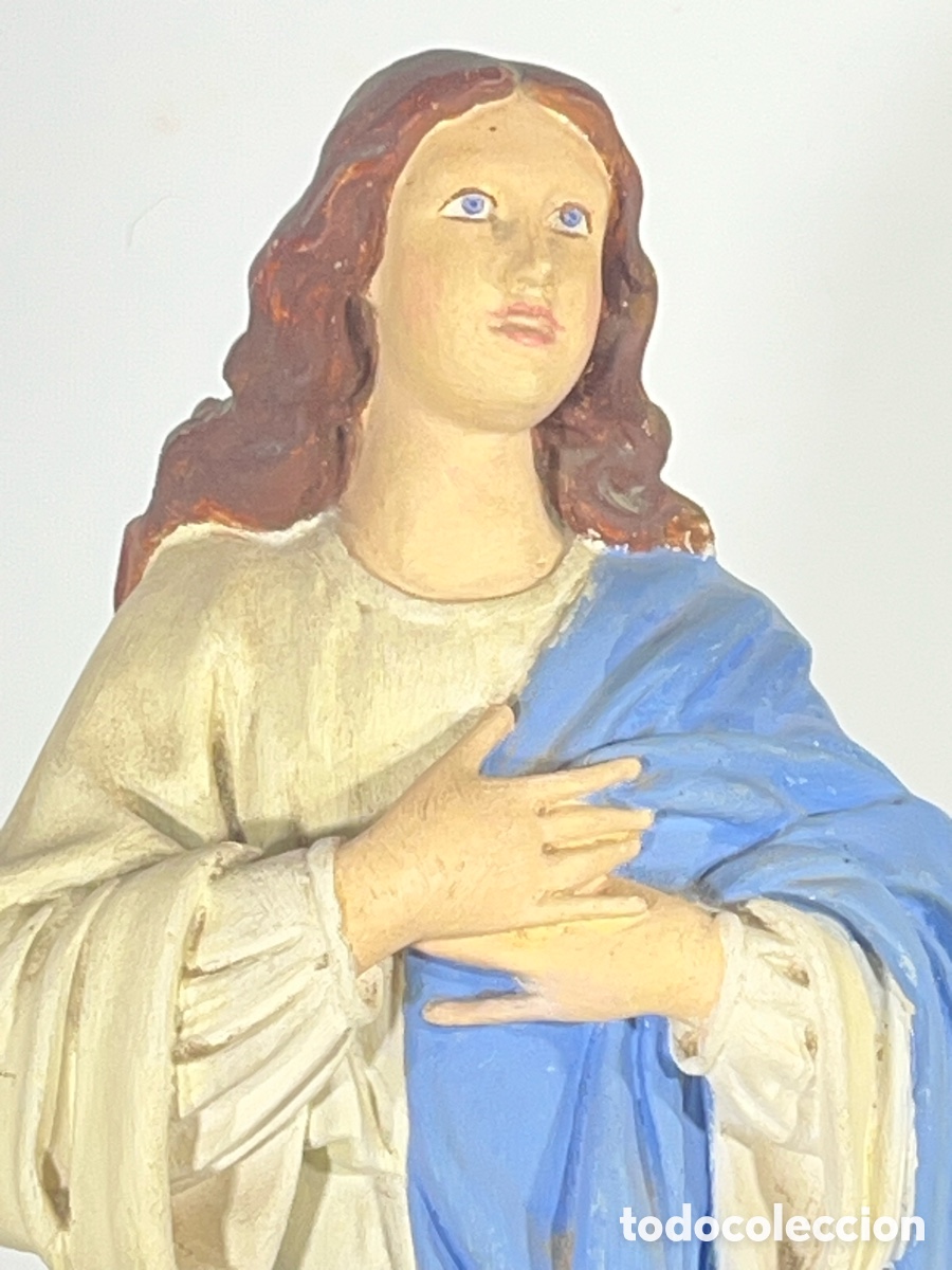 Antig&uuml;edades: Virgen Inmaculada Concepci&oacute;n policromada con querubines - Foto 6