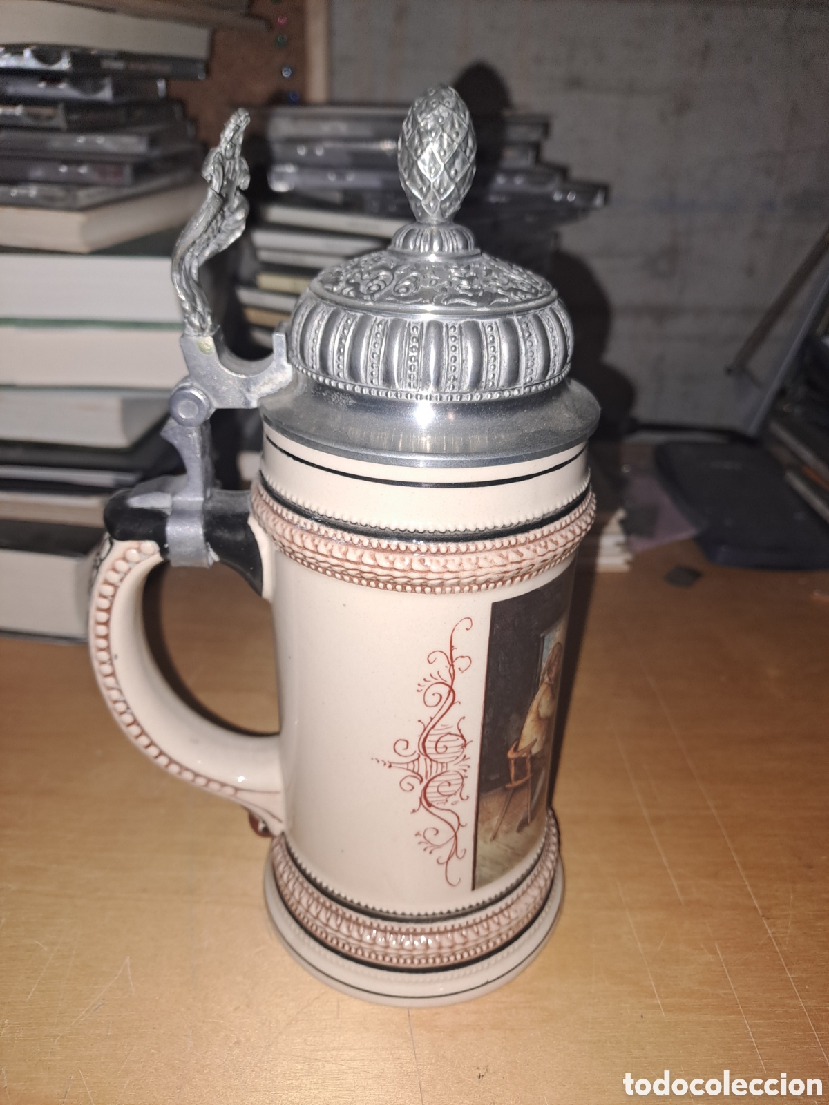 Antig&uuml;edades: Jarra cerveza con tapa - Foto 2