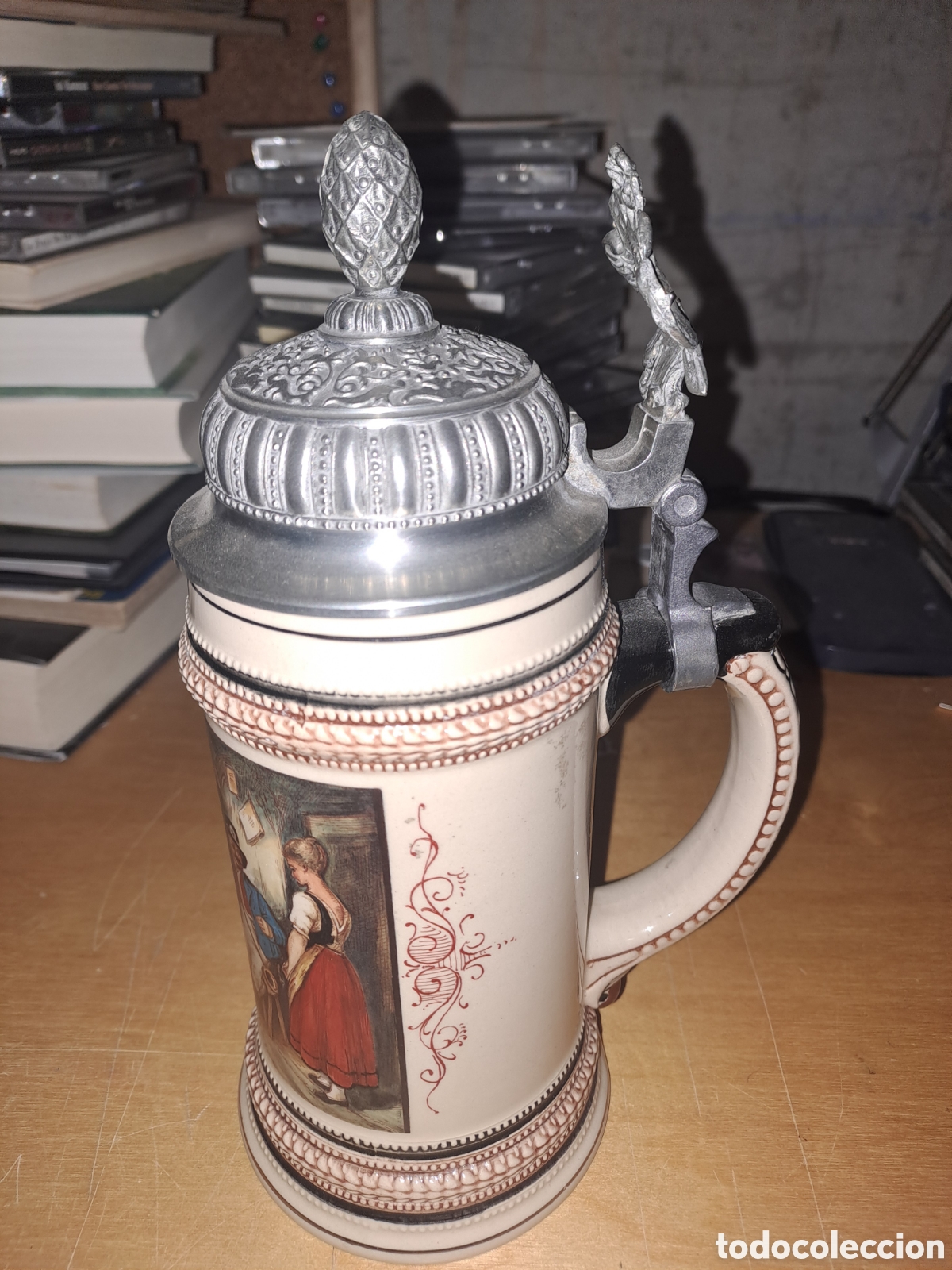 Antig&uuml;edades: Jarra cerveza con tapa - Foto 3