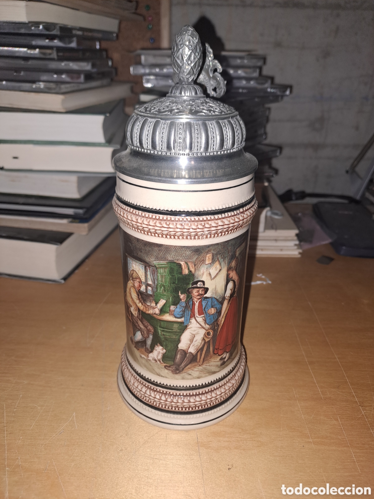 Antig&uuml;edades: Jarra cerveza con tapa