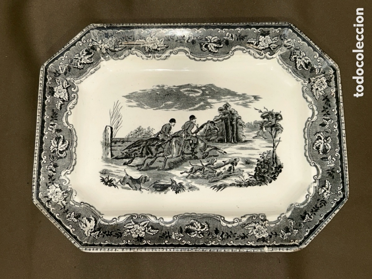 Antig&uuml;edades: ANTIGUA FUENTE DE CARTAGENA S.XIX, ESCENA DE CAZA , LA CARTAGENERA, 38 CM X 29&rsquo;5 CM *VER FOTOS*