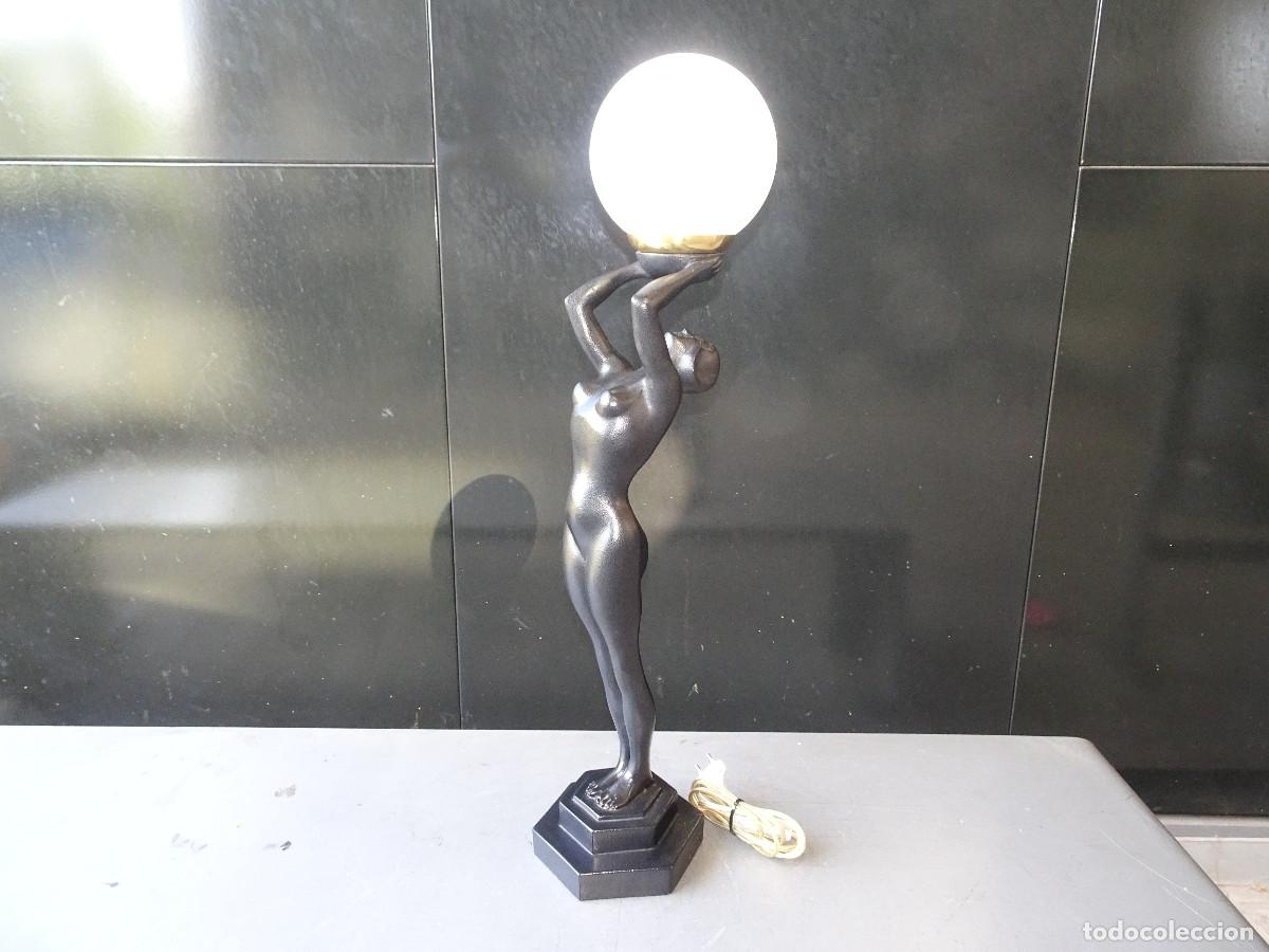 Antig&uuml;edades: L&aacute;mpara Art D&eacute;co Onice E.T.H. Mujer A&ntilde;os 30