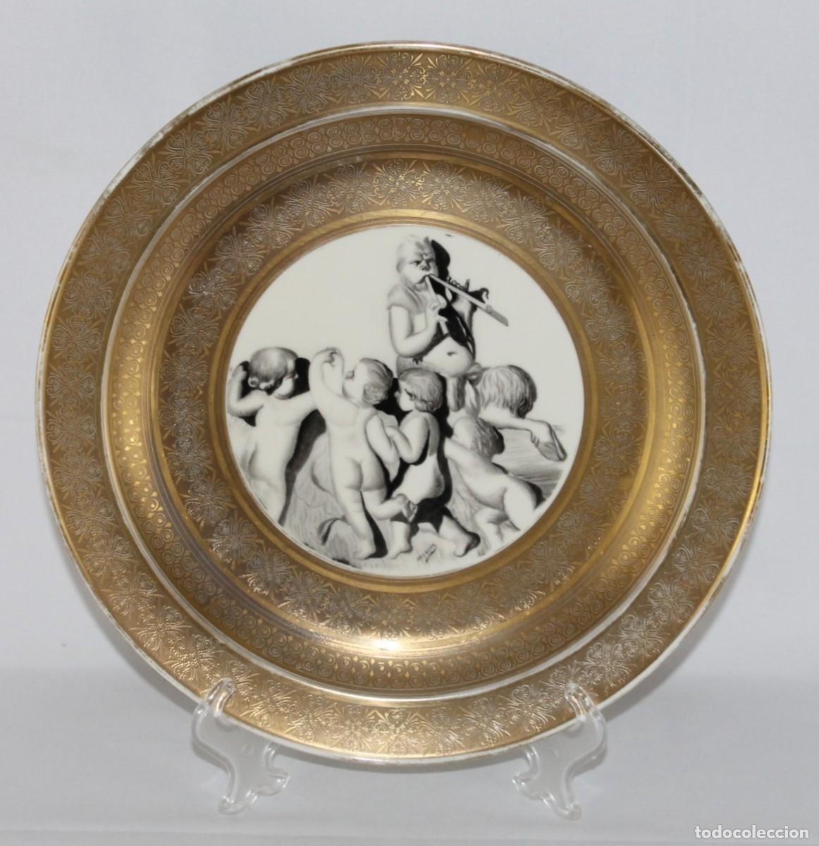 Antig&uuml;edades: Plato porcelana Schumann Arzberg Bavaria. Escena mitol&oacute;gica. Firmado Halbert. Mediados siglo XX