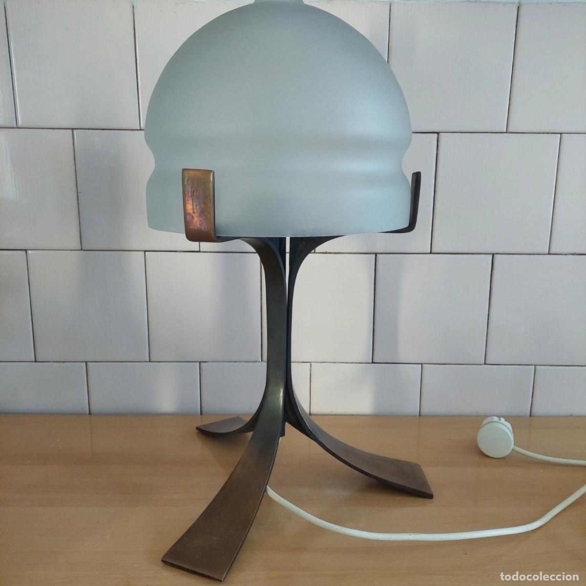 Antig&uuml;edades: Lampara Art Deco bronce cristal - Foto 1