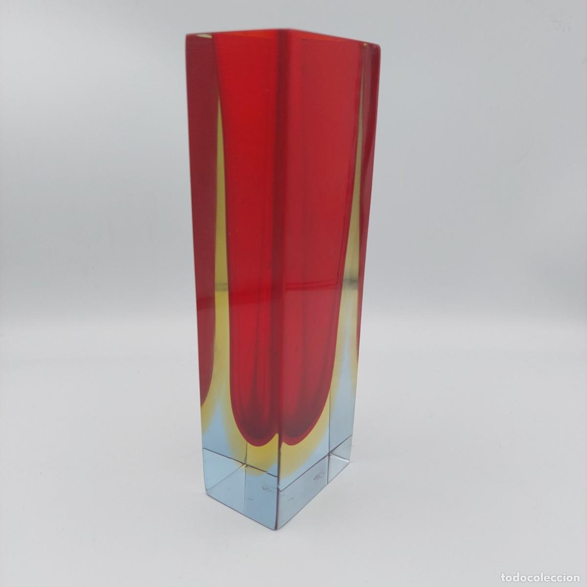 Antig&uuml;edades: Jarron de cristal Murano Flavio Poli bloque