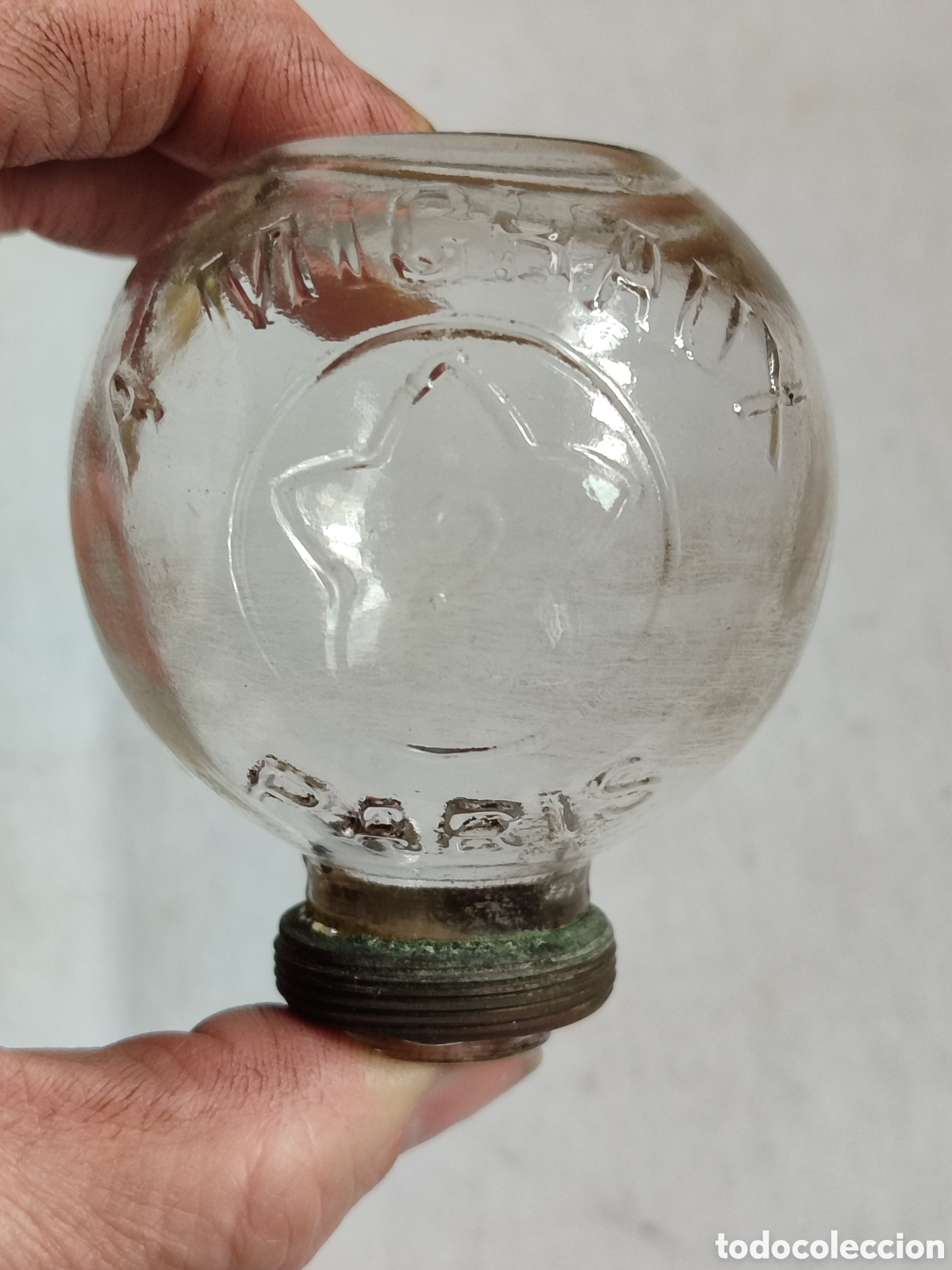 Antig&uuml;edades: Antiguo envase de cristal A.Michaux Paris Bte SGDG