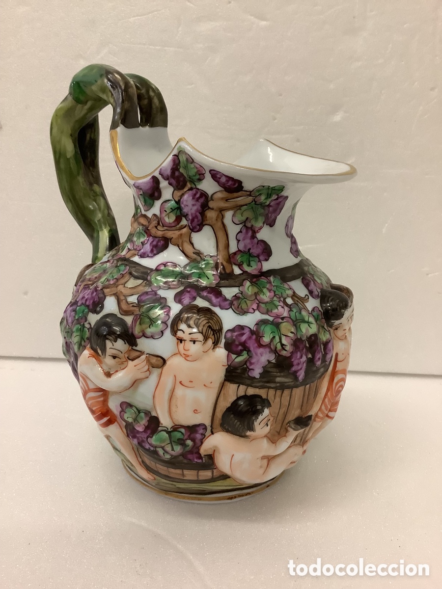 Antig&uuml;edades: Jarra porcelana estilo Capodimonte