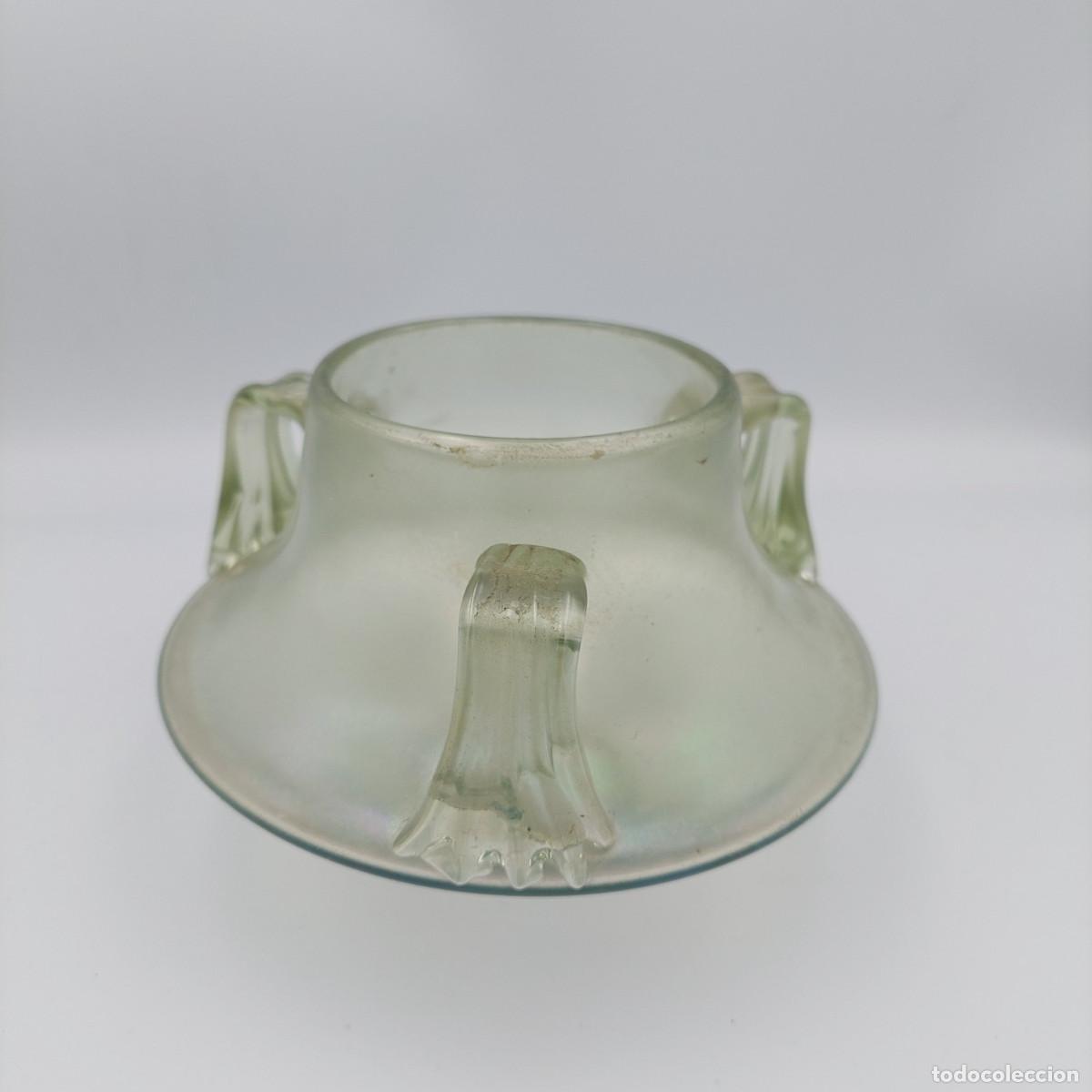 Antig&uuml;edades: Jarron de cristal iridiscente Josephinenhutte Cypern Max Rade 1900