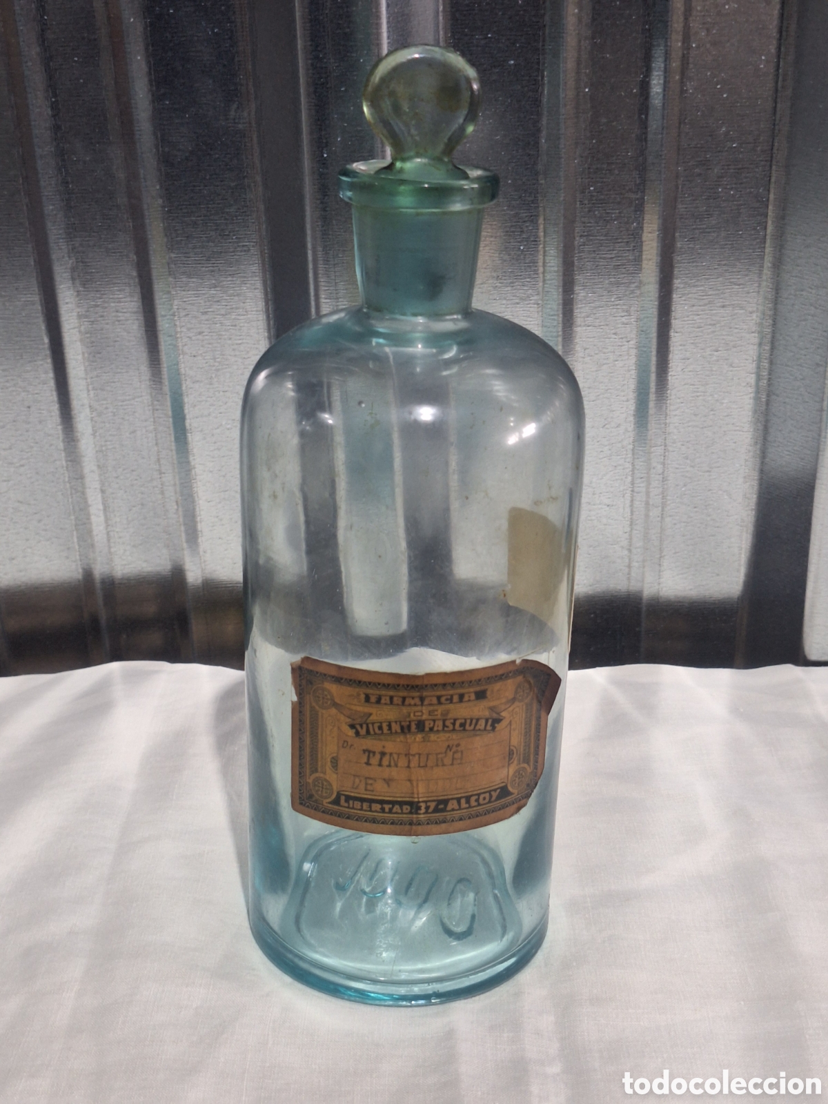 Antig&uuml;edades: Frasco / botella cristal farmacia.