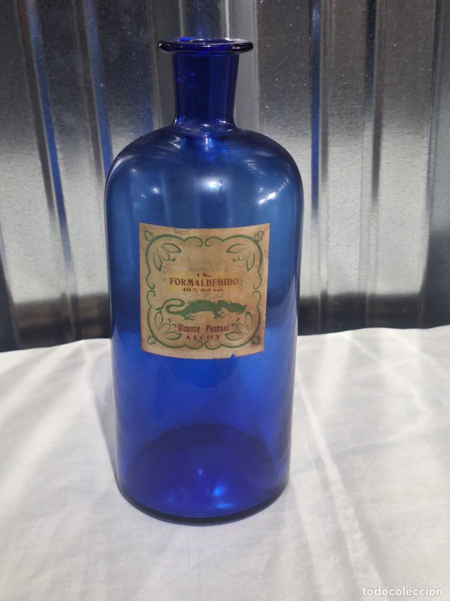 Antig&uuml;edades: Frasco / botella cristal farmacia.