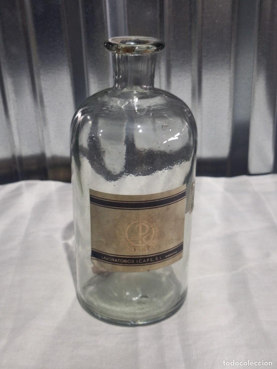 Antig&uuml;edades: Frasco / botella cristal farmacia.