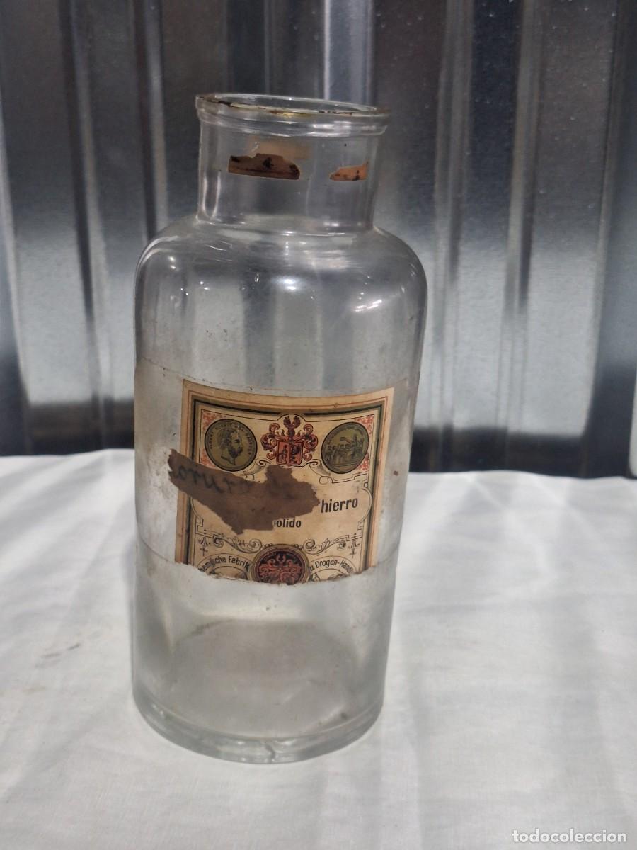 Antig&uuml;edades: Frasco / botella cristal farmacia.