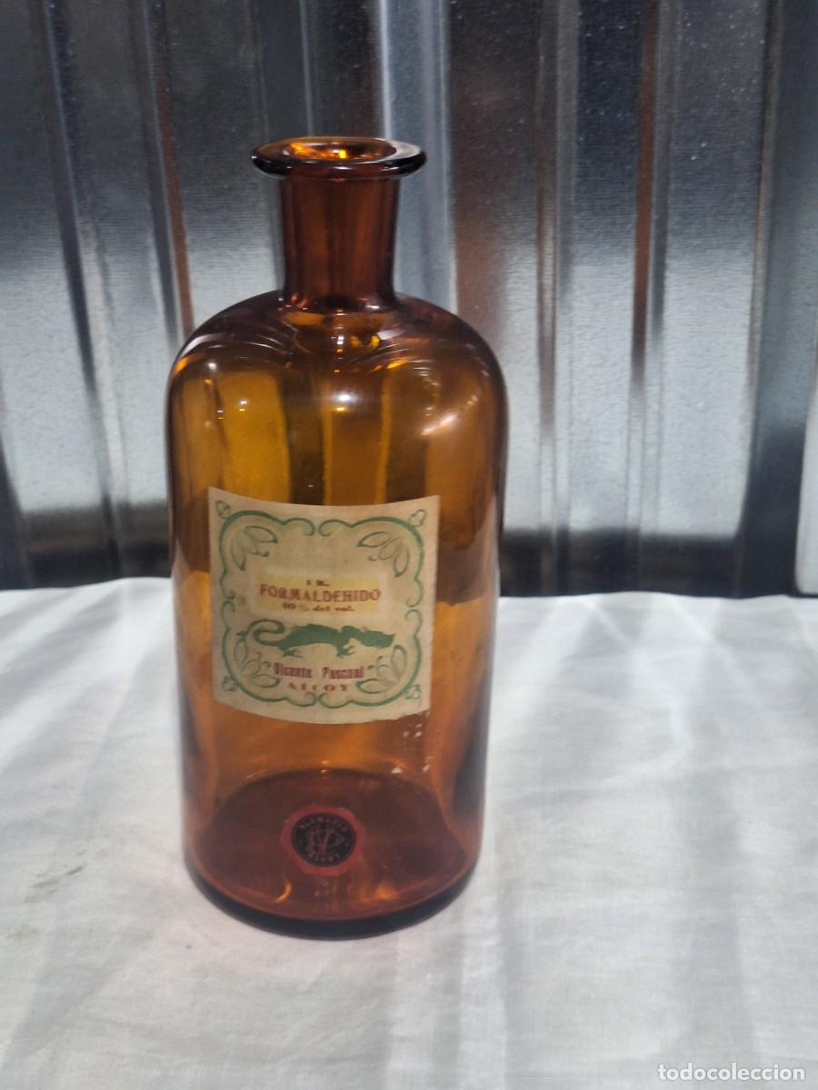 Antig&uuml;edades: Frasco / botella cristal farmacia.