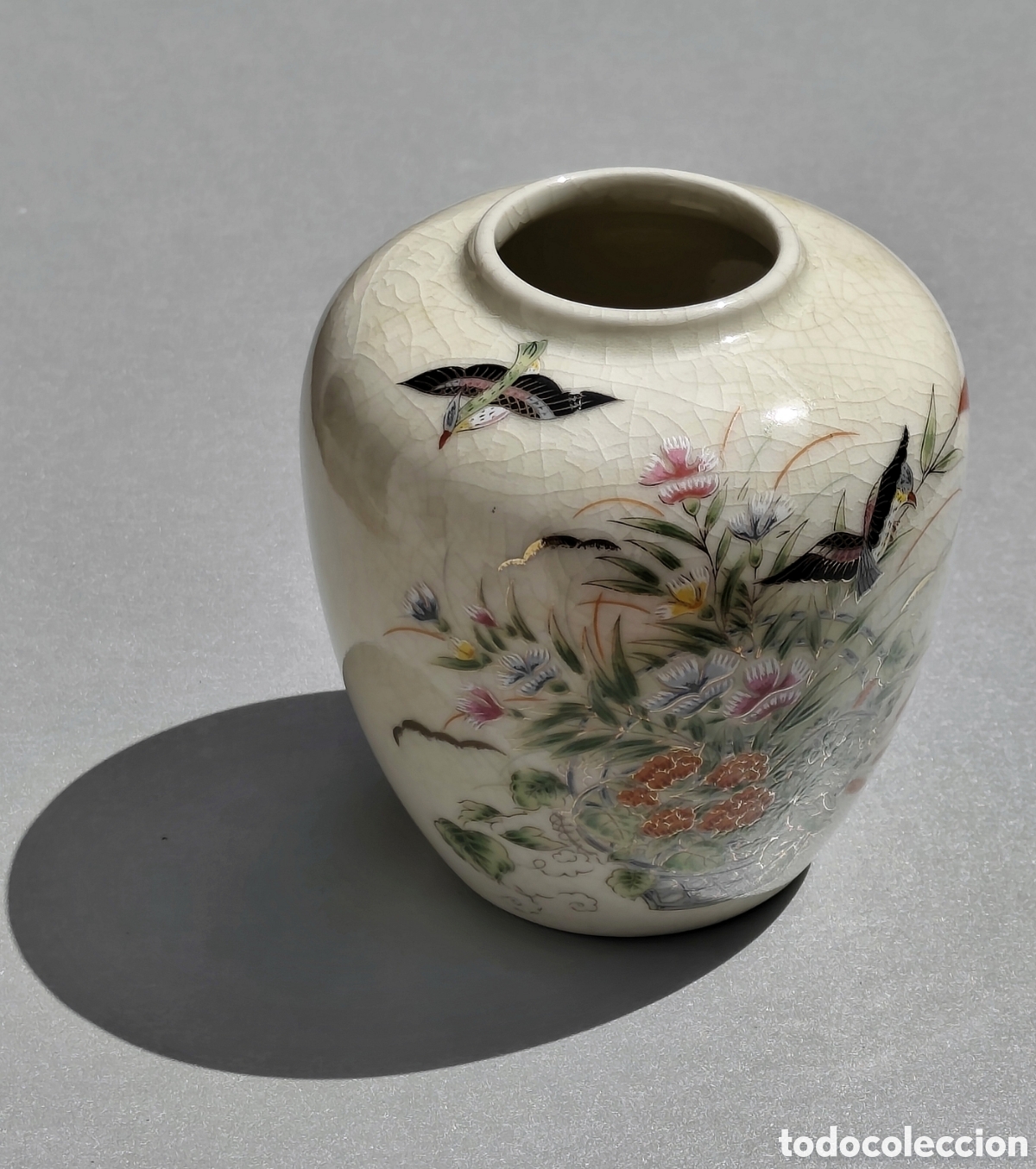 Antig&uuml;edades: Jarr&oacute;n vintage japon&eacute;s estilo Satsuma - Cer&aacute;mica craquelada
