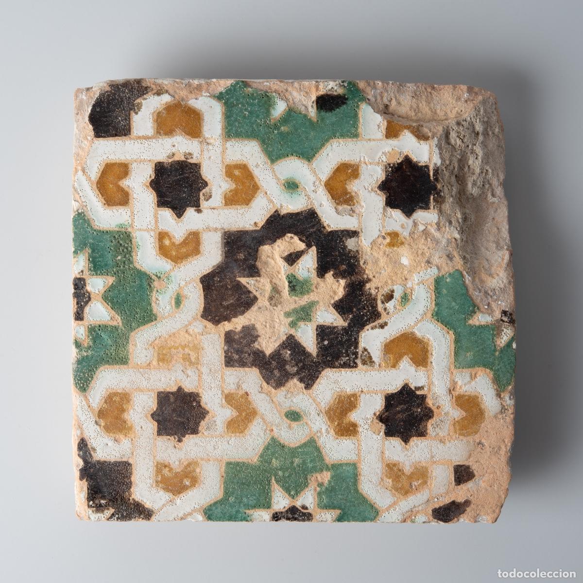 Antig&uuml;edades: Azulejo Toledo, Espa&ntilde;a - Siglo XV/XVI - Arista/Cuenca