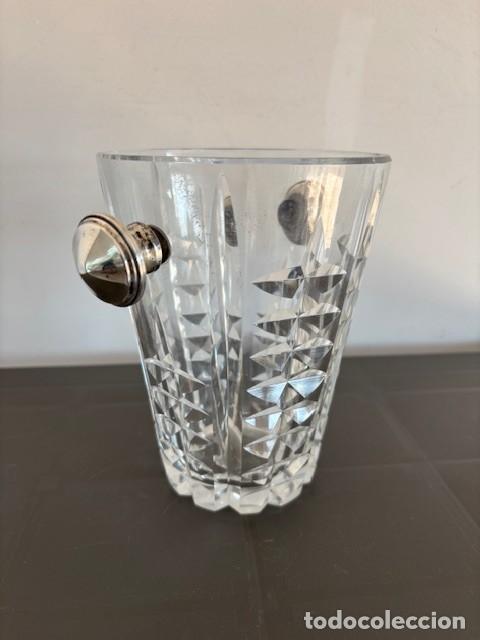 Antiques: CUBITERA EN CRISTAL TALLADO Y PLATA 925 CONTRASTADA