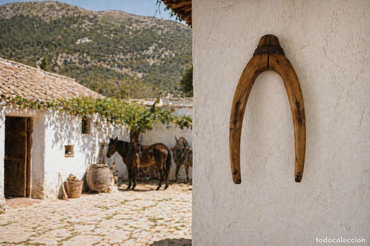 Antig&uuml;edades: Horcate o yugo, apero de labranza.