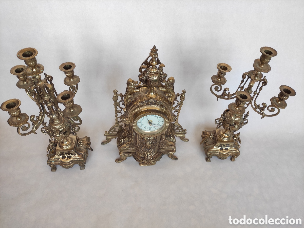 Antig&uuml;edades: Reloj y candelabros en bronce - Foto 11