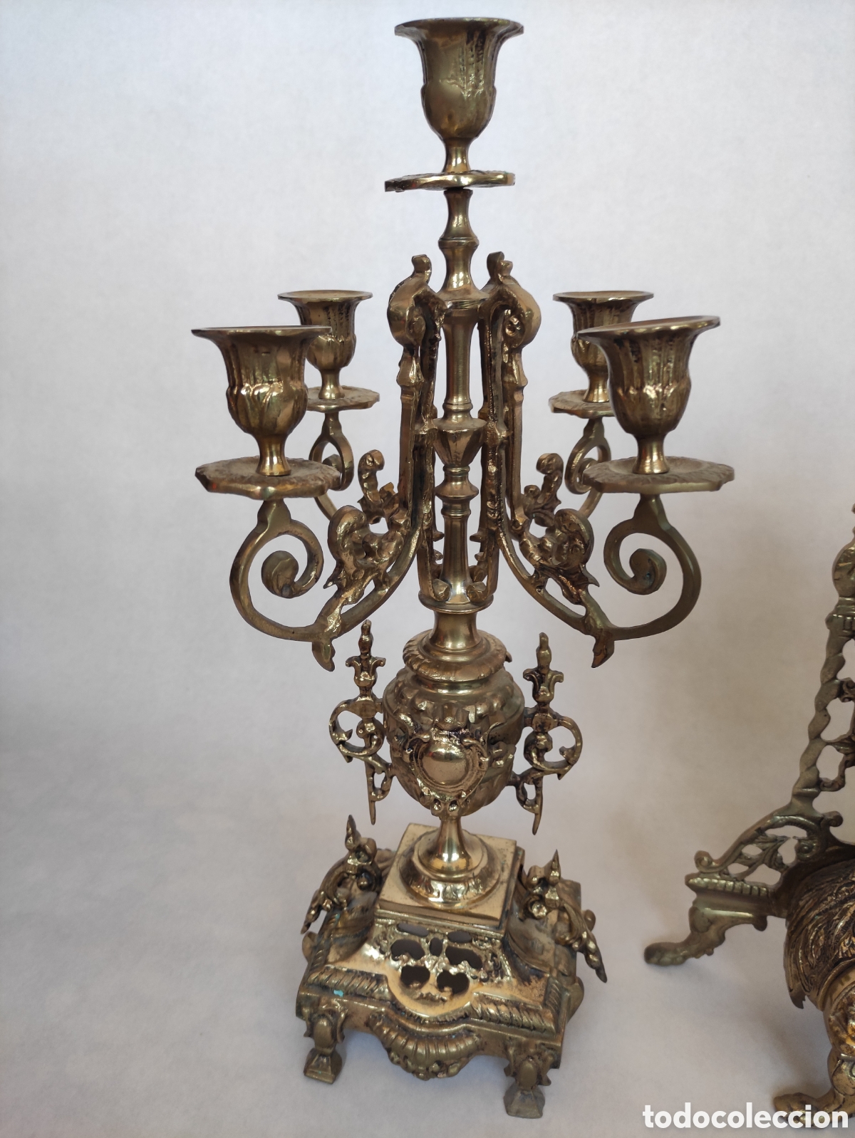 Antig&uuml;edades: Reloj y candelabros en bronce - Foto 12