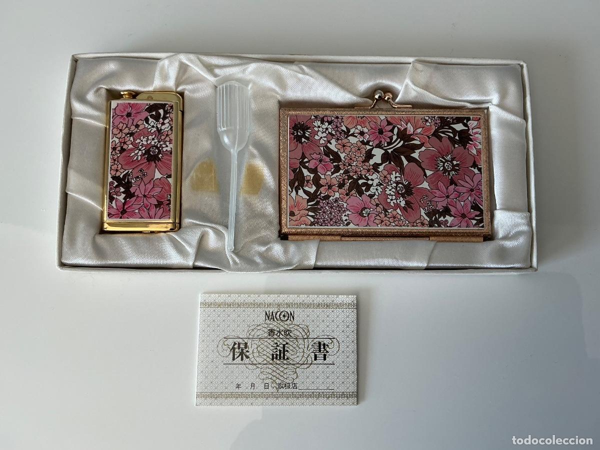 Antig&uuml;edades: Exclusivo Set de Tocador Japon&eacute;s NACON c. 1960/70. Atomizador y Espejo EMRICH. Caja Original.