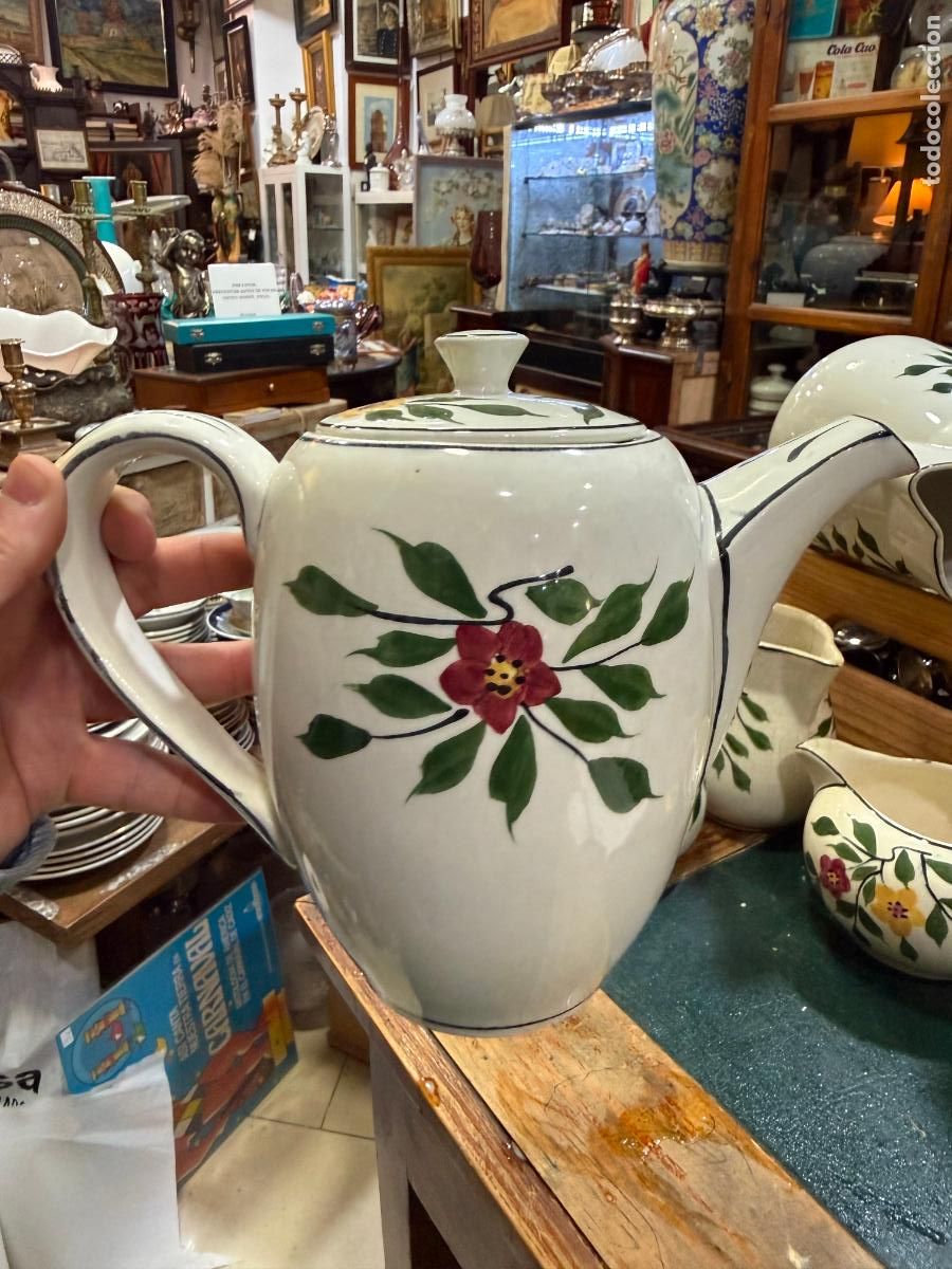 Antig&uuml;edades: ANTIGUA CAFETERA CERAMICA LA CARTUJA PICKMAN - MEDIDA 20 CM