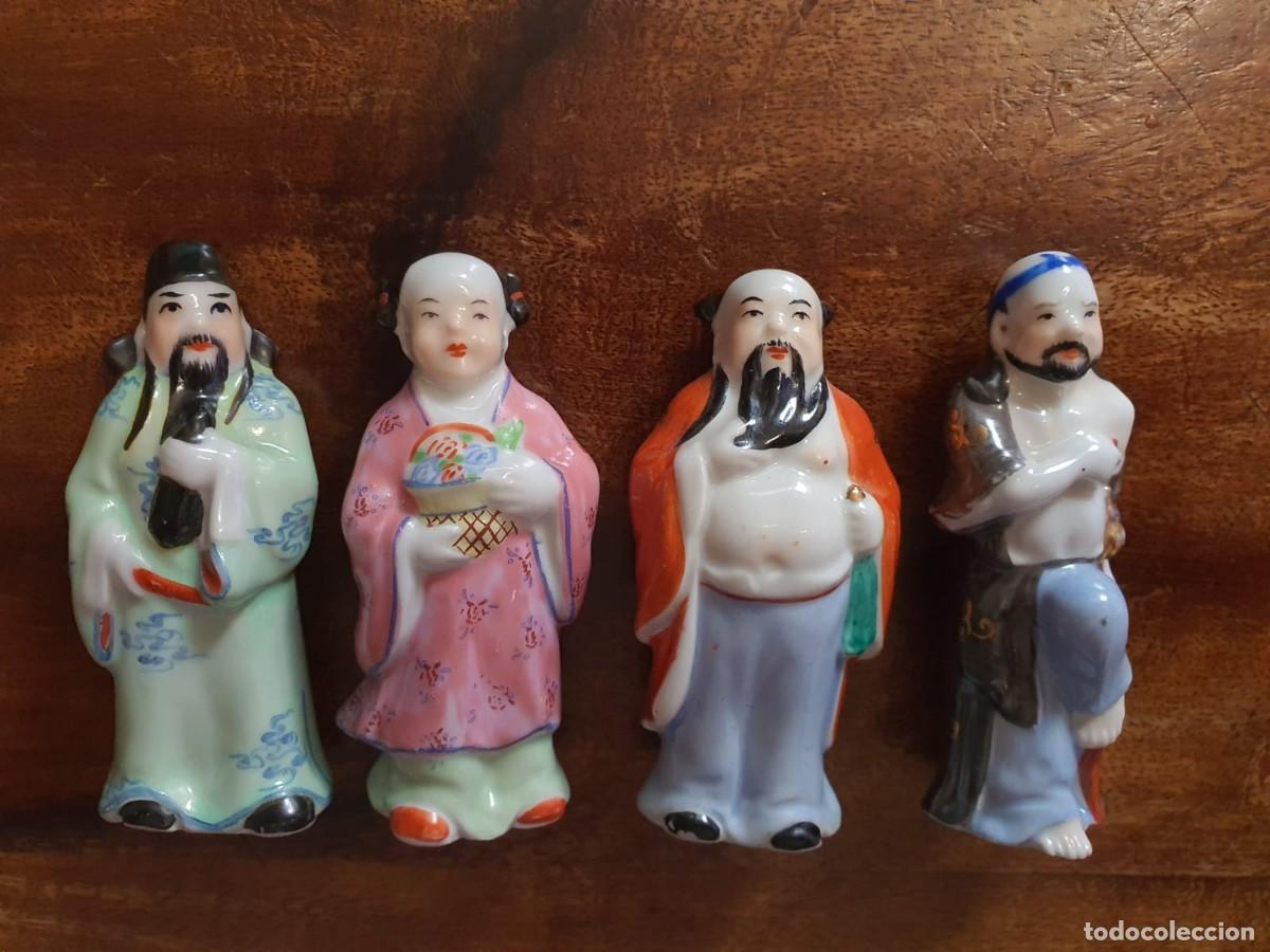 Antig&uuml;edades: 4 Figuras Inmortales Ba Xian - Porcelana China Familia Rosa