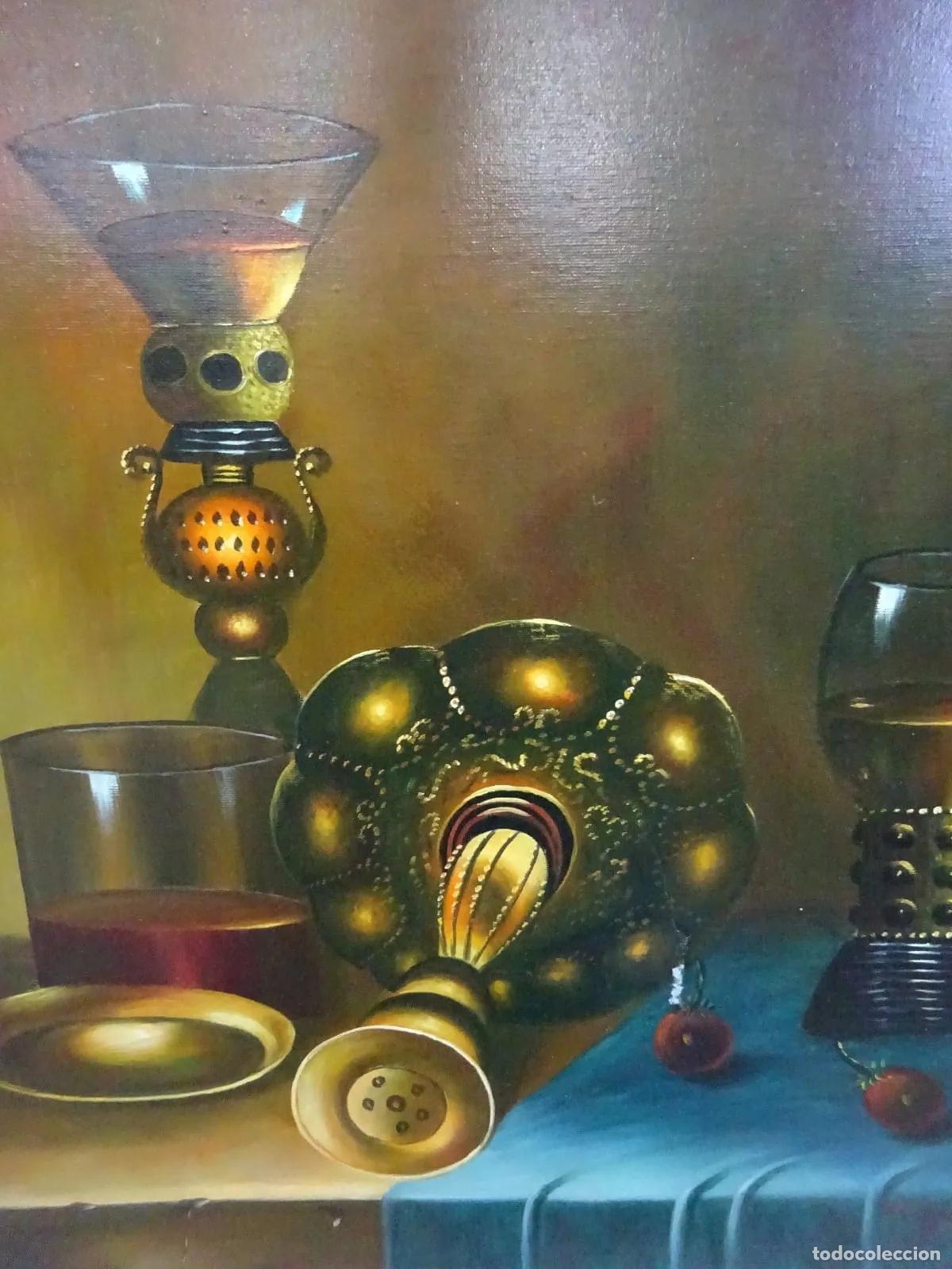 Antig&uuml;edades: cuadro bodegon candelabros de meggen - Foto 3