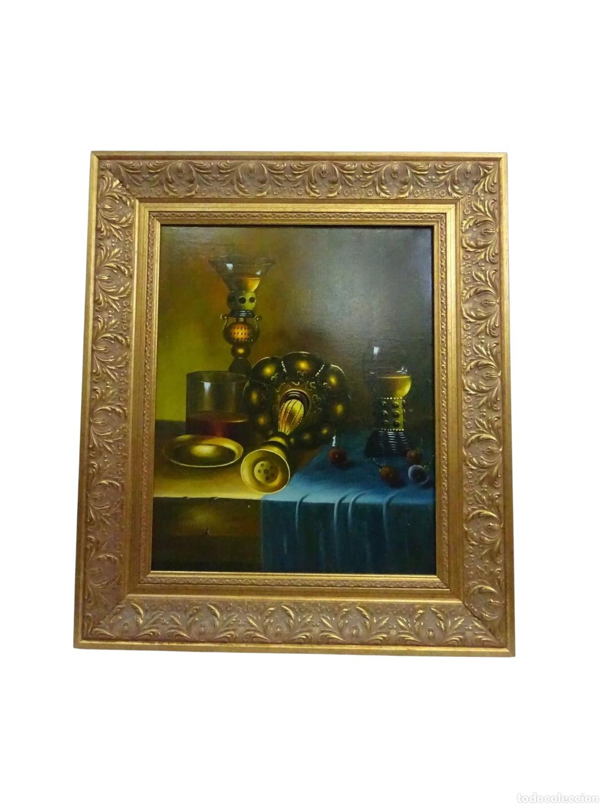 Antig&uuml;edades: cuadro bodegon candelabros de meggen