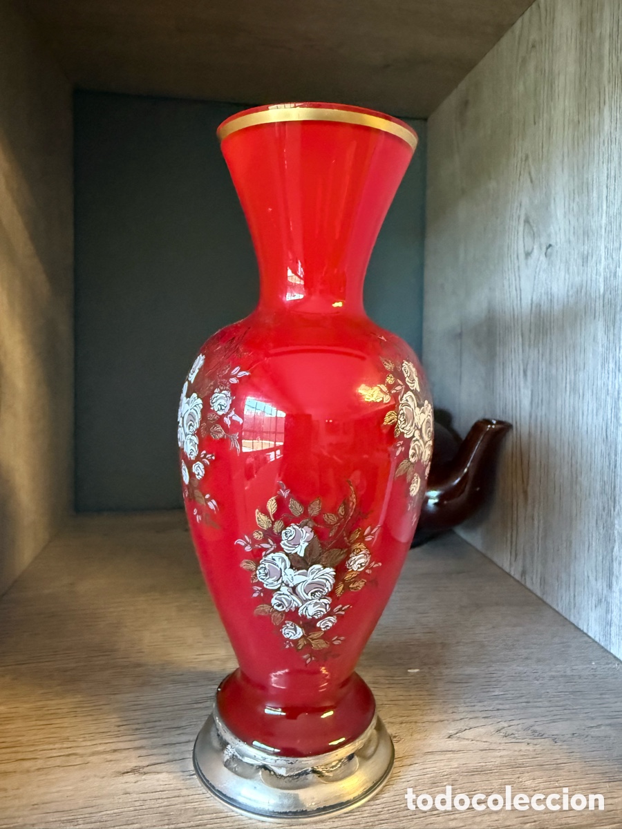 Antig&uuml;edades: JARR&Oacute;N ROJO CRISTAL MURANO CON DETALLES EM ORO