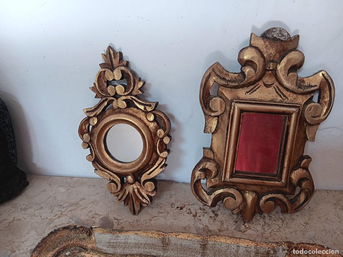 Antig&uuml;edades: espejos tipo cornucopia antiguos de madera dorada.Estilo y Material: piezas de estilo rococ&oacute; o b