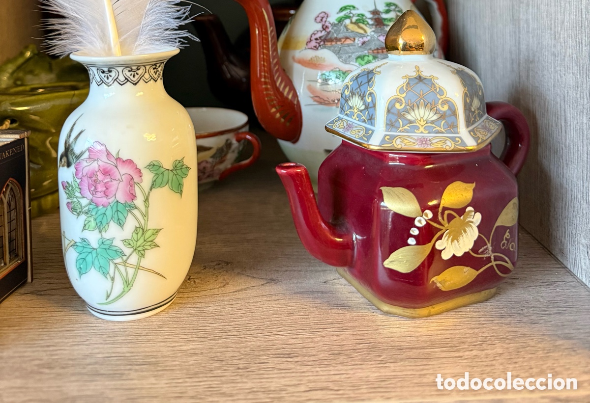 Antig&uuml;edades: LOTE CER&Aacute;MICA JARR&Oacute;N Y TETERA VINTAGE