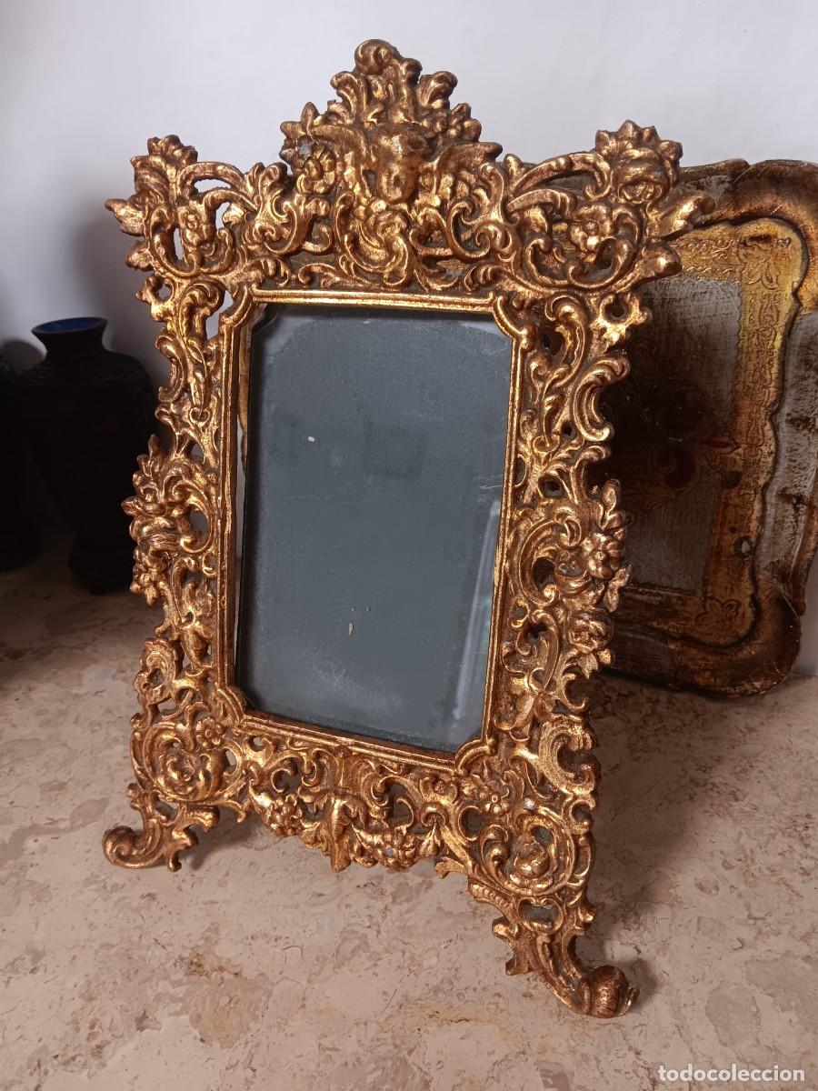 Antig&uuml;edades: Portafotos calamita decorado rococ&oacute;