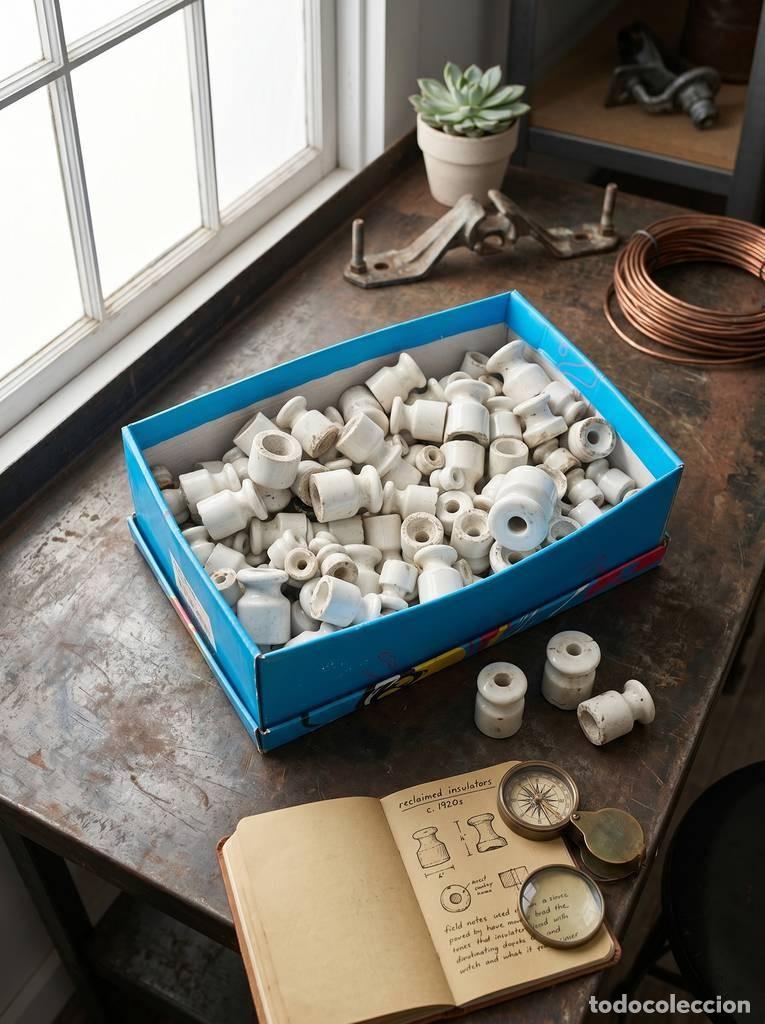 Antig&uuml;edades: LOTE AISLADORES DE PORCELANA