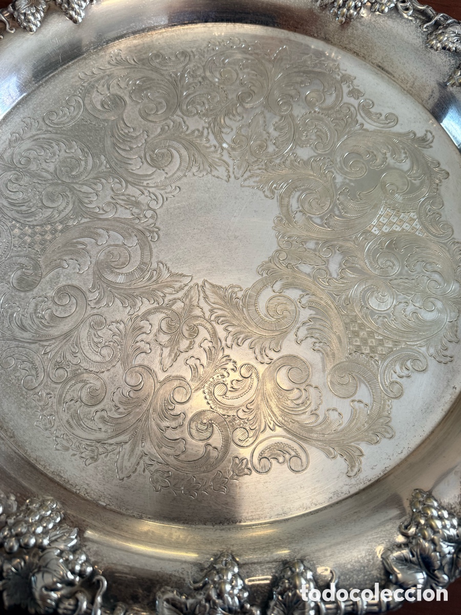 Antig&uuml;edades: Gran Bandeja metal plateado - Foto 3