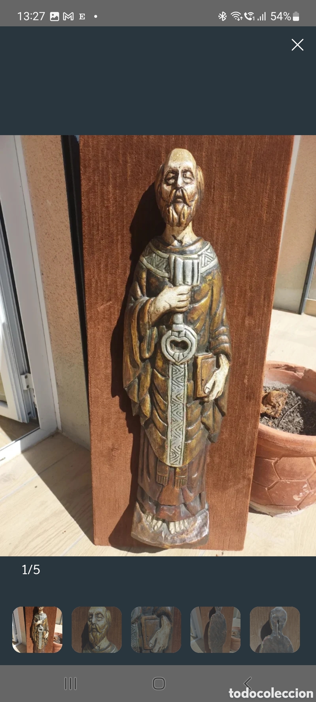 Antig&uuml;edades: Antigua talla de Sant Pedro con la llave