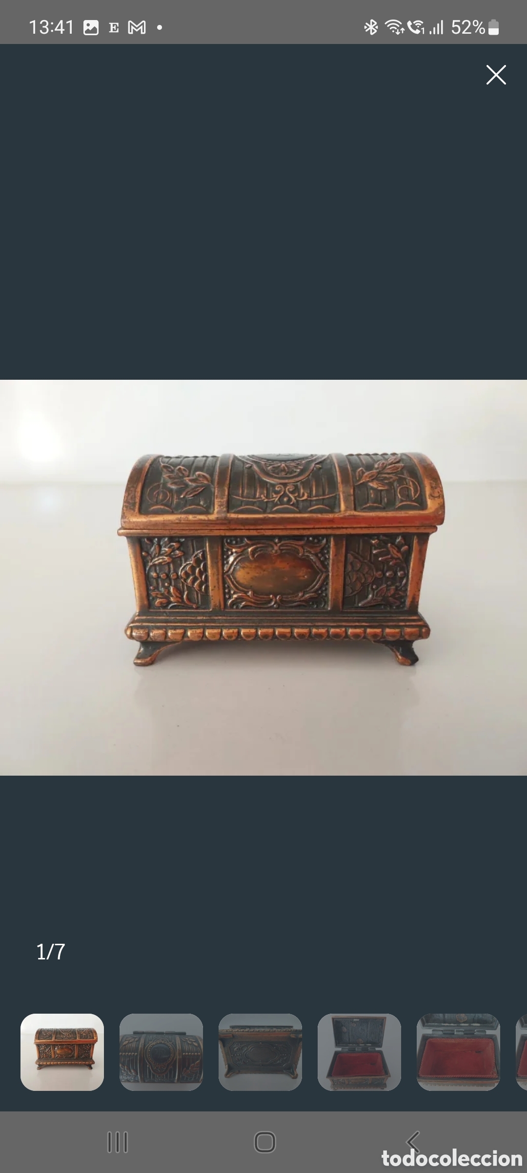 Antig&uuml;edades: Peque&ntilde;o cofre antiguo
