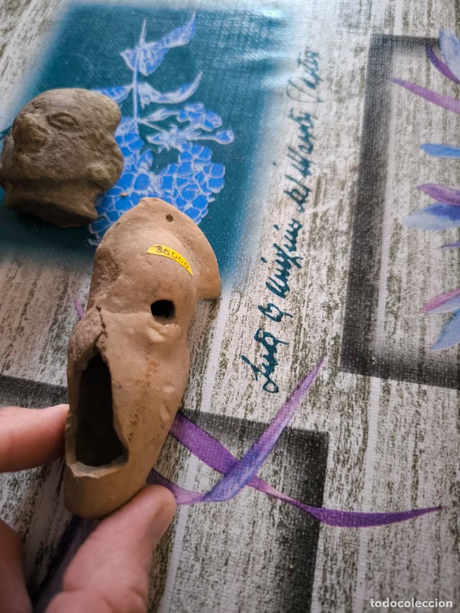 Antig&uuml;edades: Lote de arte precolombino, silvato y 2 cabezas
