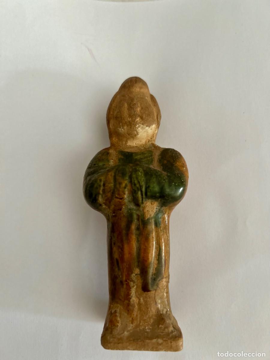 Antig&uuml;edades: Figurilla China Mingqi - Estilo Dinast&iacute;a Tang - Cer&aacute;mica Sancai