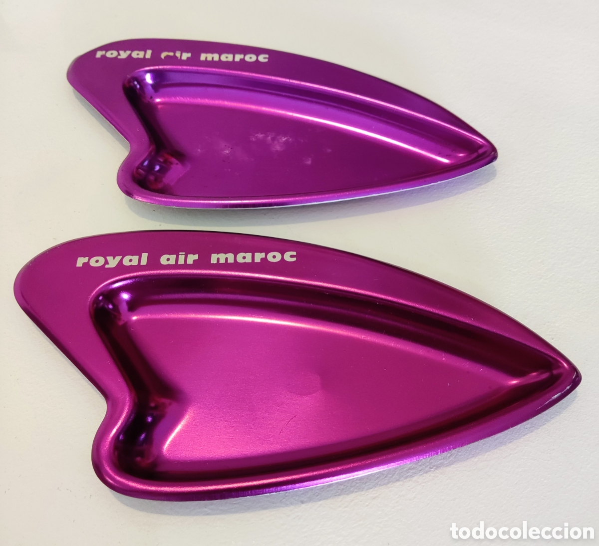 Antig&uuml;edades: Ceniceros Royal Air Maroc aluminio anodizado vintage aerol&iacute;nea lote 2