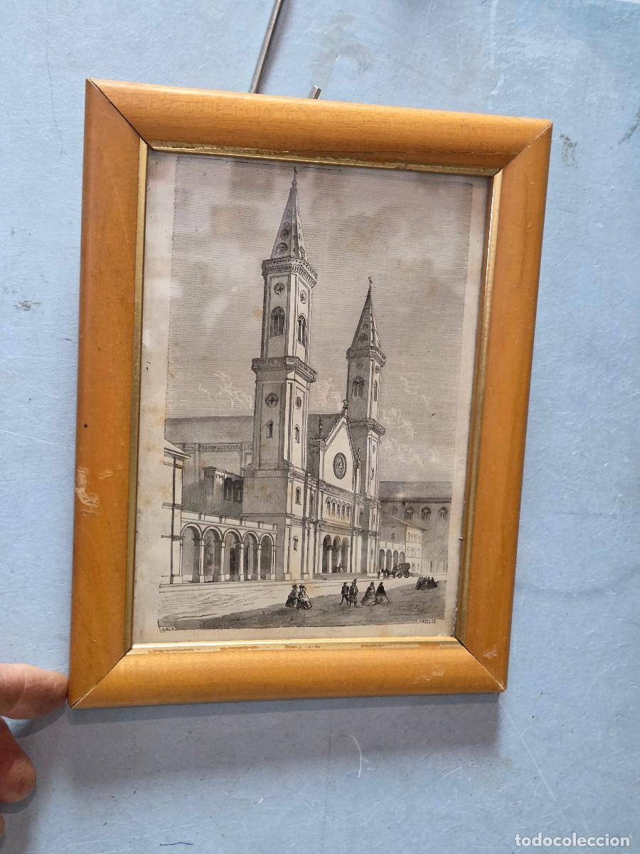 Antig&uuml;edades: cuadro con grabado vintage