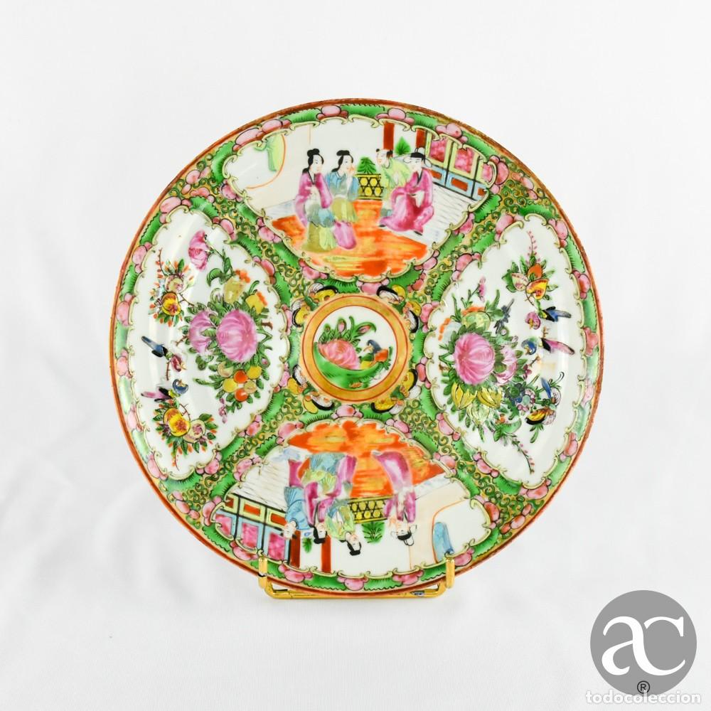 Antig&uuml;edades: Prato em Porcelana da China decora&ccedil;&atilde;o Mandarim &ldquo;Rose Medallion&rdquo;, s&eacute;c. XIX