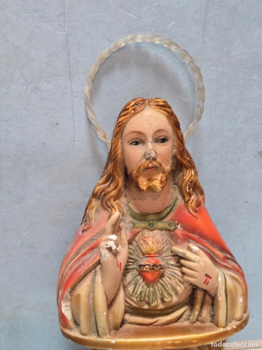 Antig&uuml;edades: figura del sagrado corazon de jesus - Foto 2