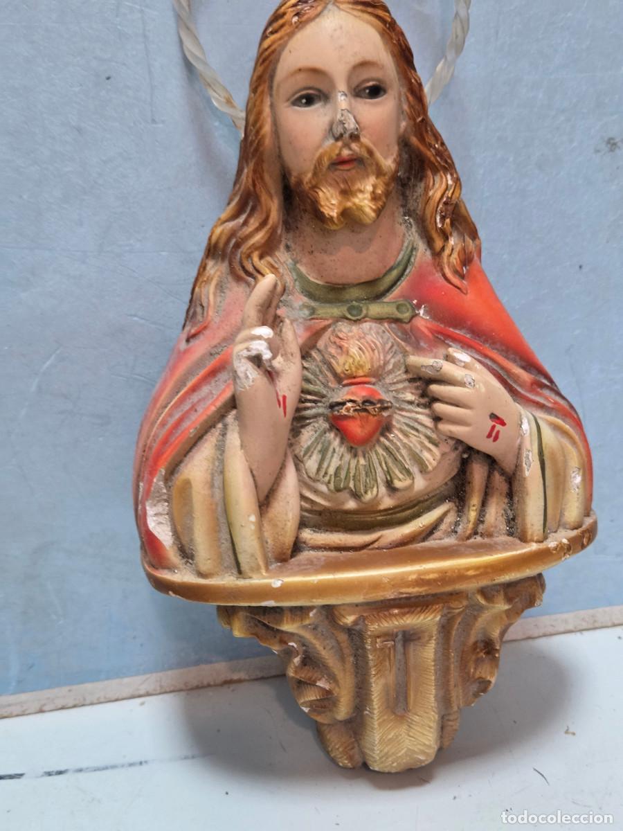 Antig&uuml;edades: figura del sagrado corazon de jesus - Foto 3