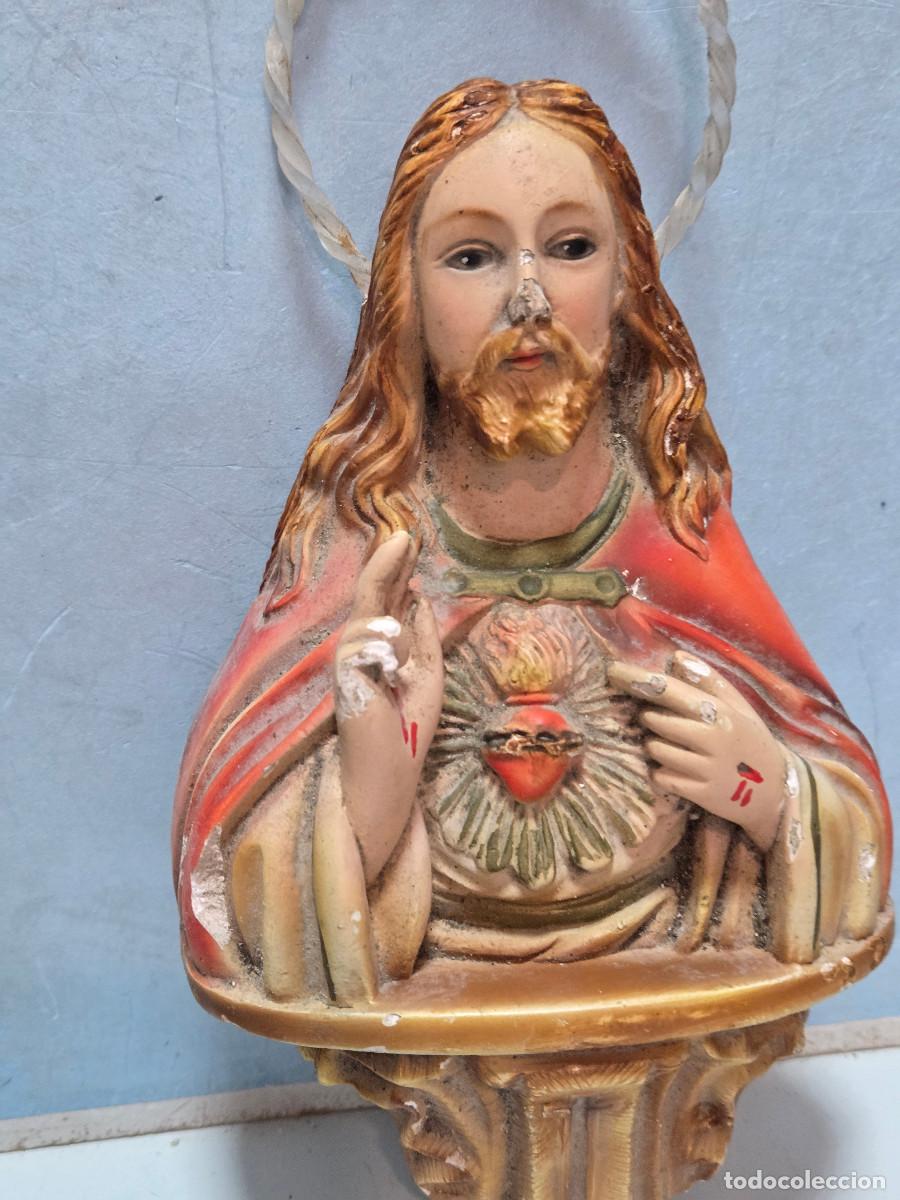 Antig&uuml;edades: figura del sagrado corazon de jesus - Foto 4
